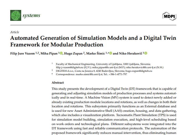 Latest Study from Pilot Project 2 Published in Systems